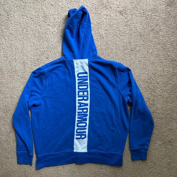 Under Armour Sweatshirt Mens XL Hoodie Full Zip UA Blue Pockets - Picture 2 of 11